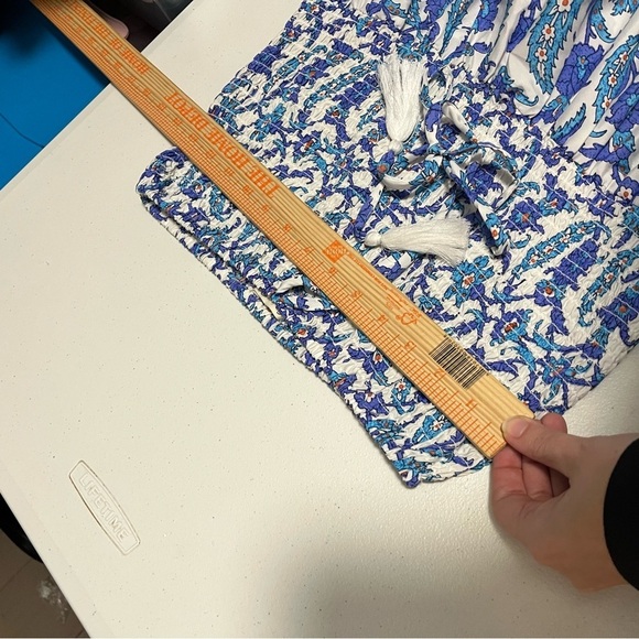 Gypsieblu Blue Floral Printed Polyester Tube Dress Size Small K2 - Picture 7 of 7